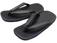 雪駄・セッタ　エピ調・オールブラック（黒）　信貴